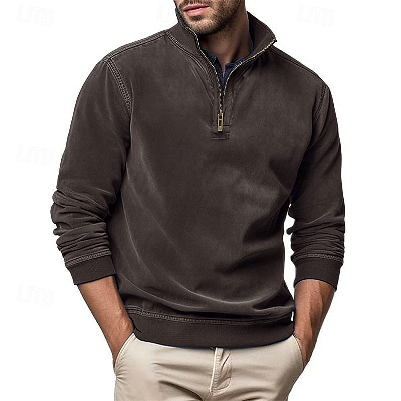 Gustavo | Sweatshirt con cuello alto y cierre medio