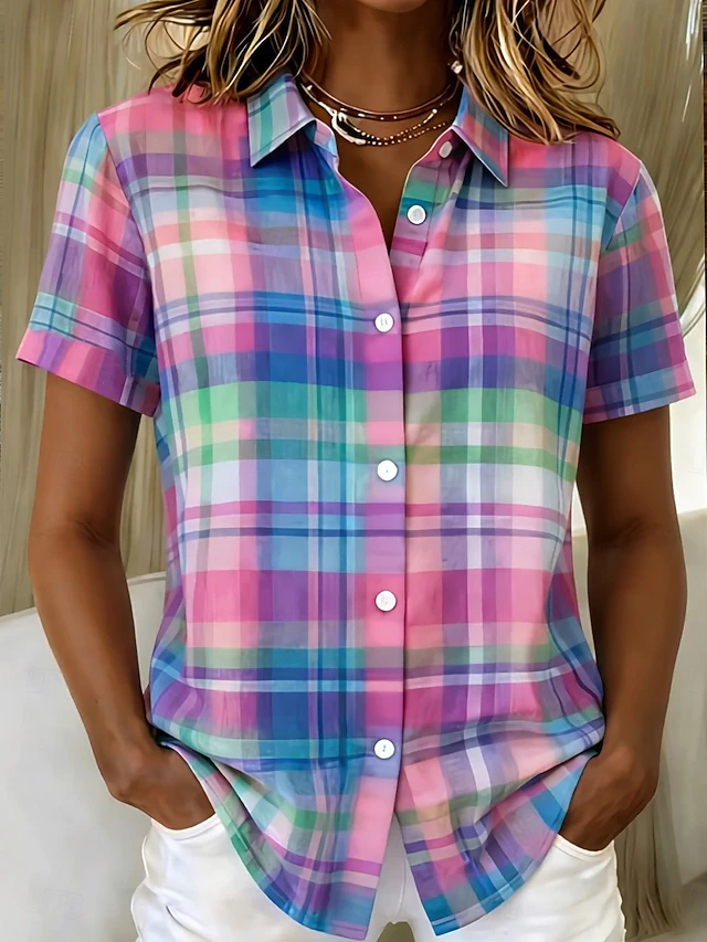 Mariza | Blusa camisera manga corta estampada