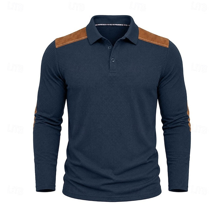 Francisco | Polera polo manga larga con textura waffle