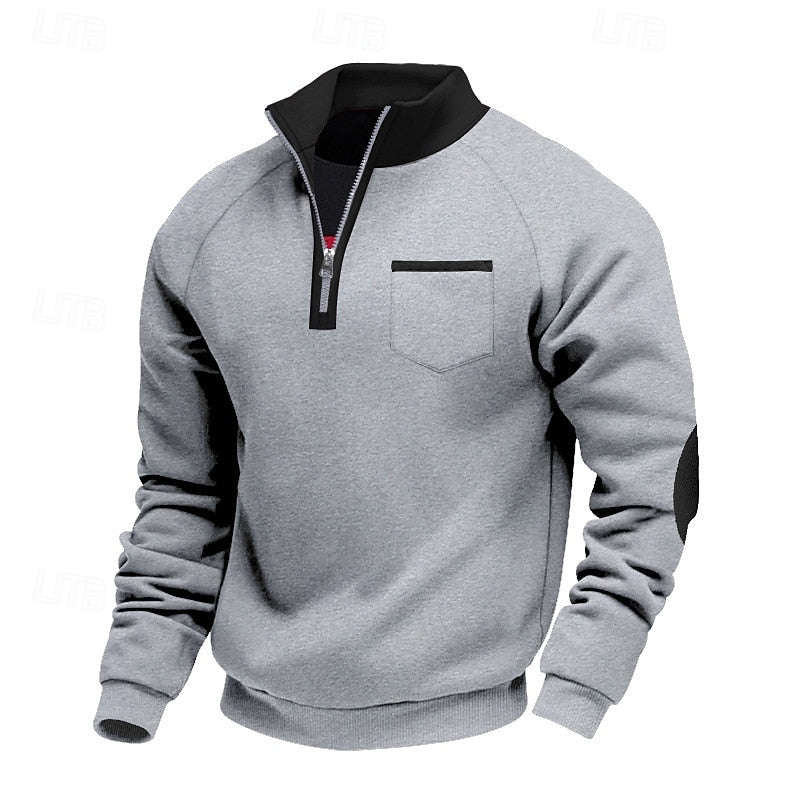 Romualdo | Pullover medio cierre en bloques de color
