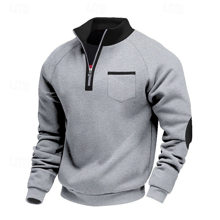 Romualdo | Pullover medio cierre en bloques de color