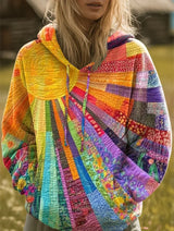 Lore | Polerón con capucha estampado patchwork
