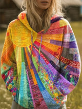 Vania Paz | Hoodie patchwork multicolor
