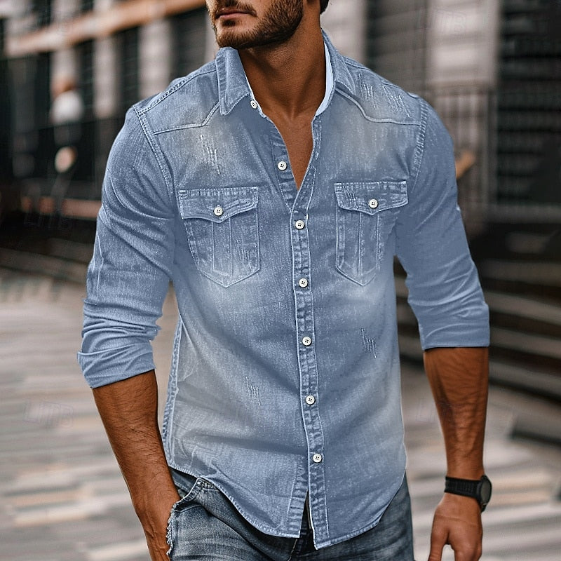 Mario | Camisa de mezclilla con bolsillos