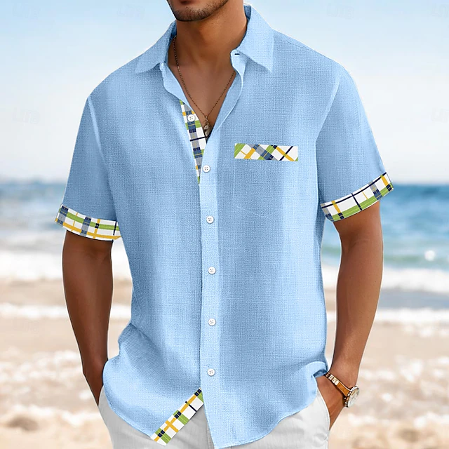 Felindo | Camisa manga corta con detalle a cuadros