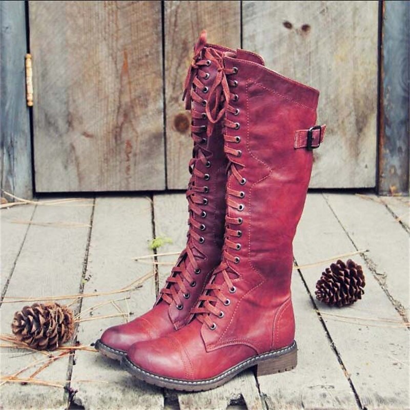 Andrea Paz | Botas altas acordonadas estilo ecuestre