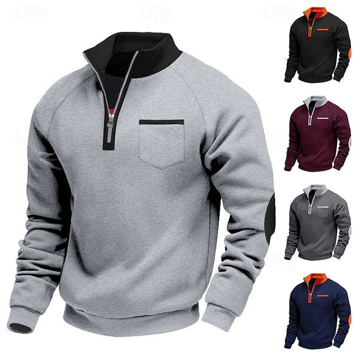 Romualdo | Pullover medio cierre en bloques de color