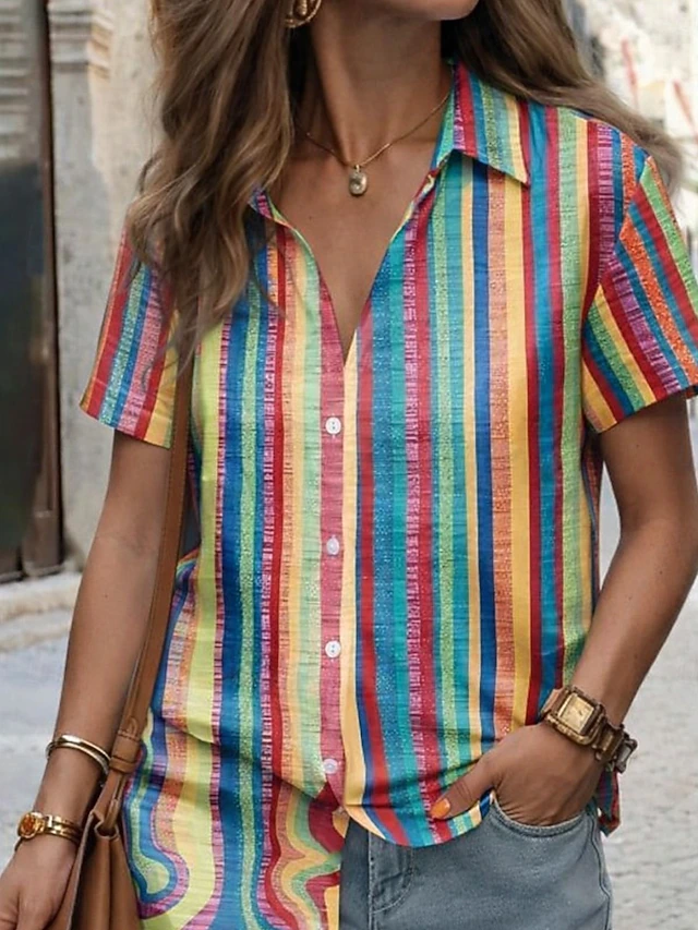 Mariza | Blusa camisera manga corta estampada