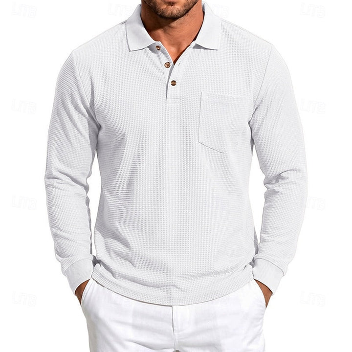 Ronald | Polera polo manga larga con textura