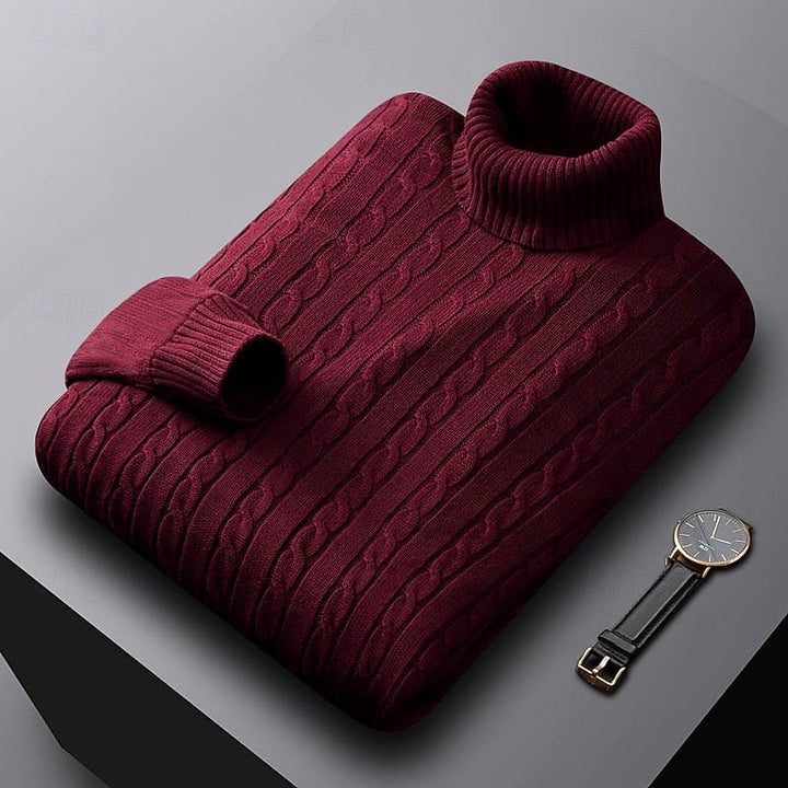 Kurt | Sweater cuello alto de punto trenzado
