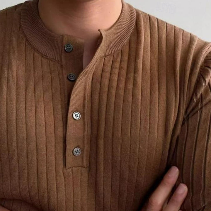 Cornelio | Sweater henley acanalado