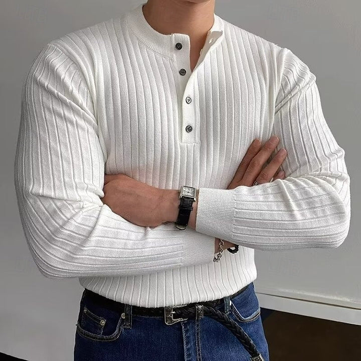 Cornelio | Sweater henley acanalado