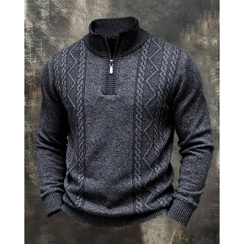 Gael | Sweater de punto trenzado con cierre alto