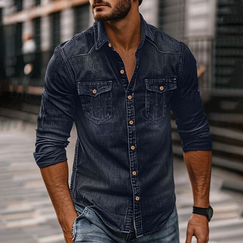 Mario | Camisa de mezclilla con bolsillos
