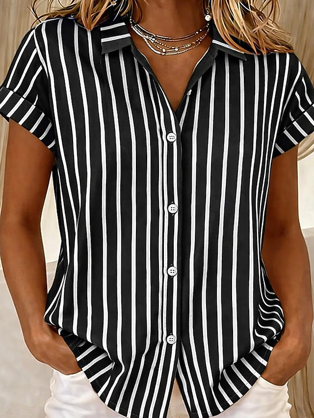 María Rosa | Blusa a rayas de manga corta