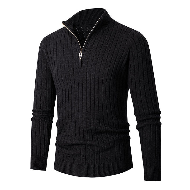 Eduardo | Sweater medio cierre acanalado