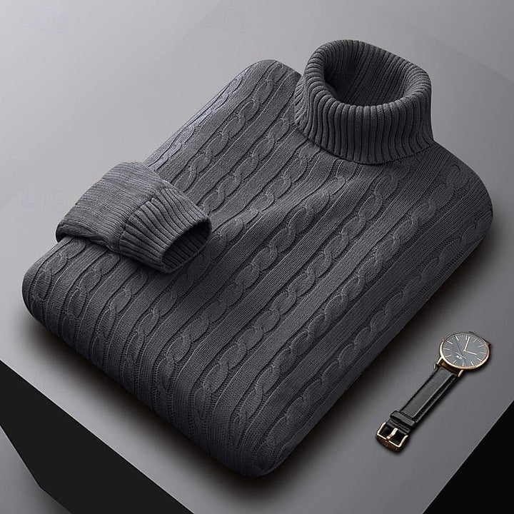 Kurt | Sweater cuello alto de punto trenzado