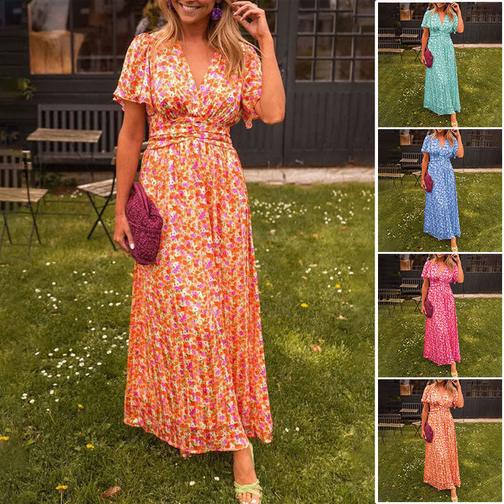 Danna | Vestido largo floral escote V