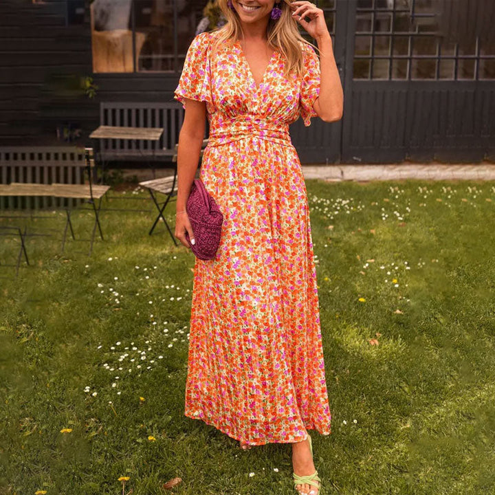 Danna | Vestido largo floral escote V