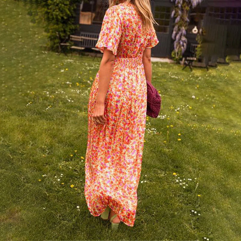 Danna | Vestido largo floral escote V