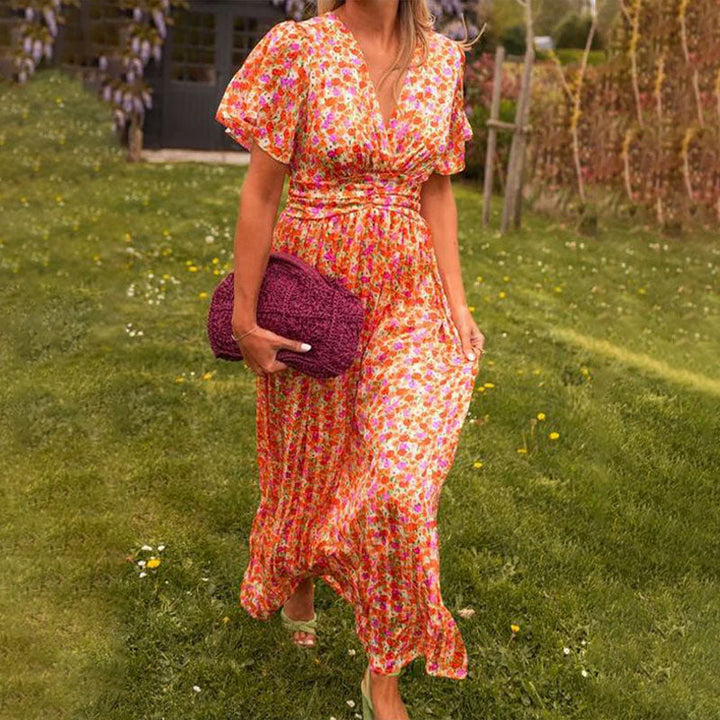 Danna | Vestido largo floral escote V