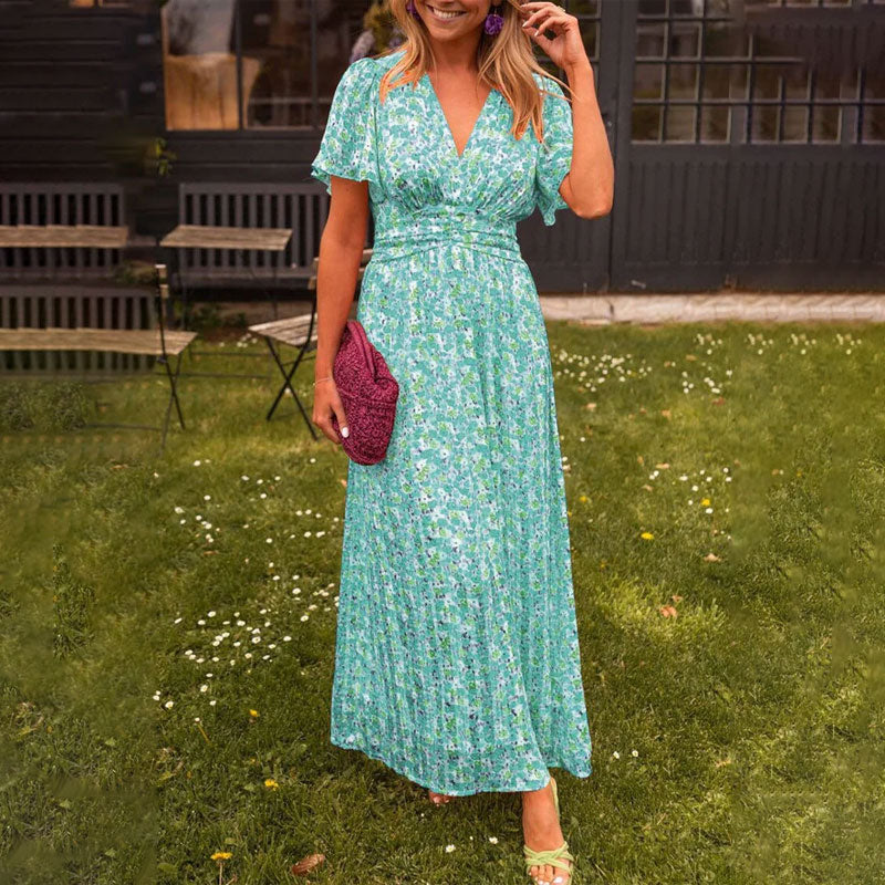 Danna | Vestido largo floral escote V