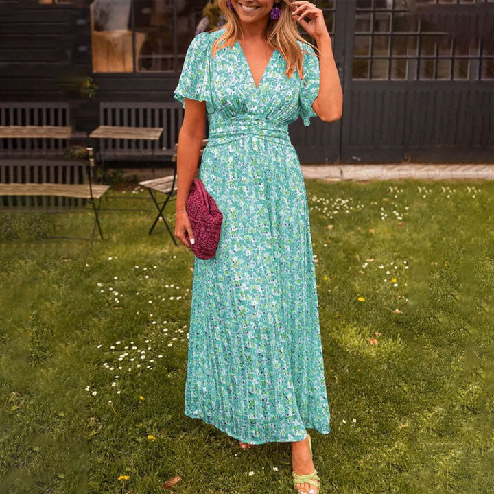 Danna | Vestido largo floral escote V