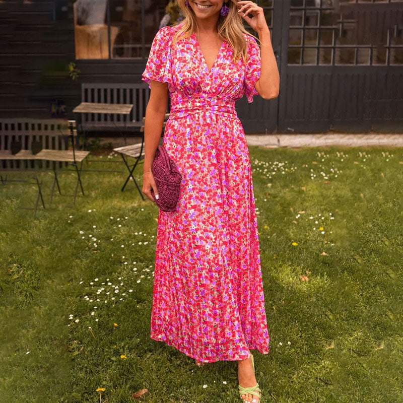 Danna | Vestido largo floral escote V