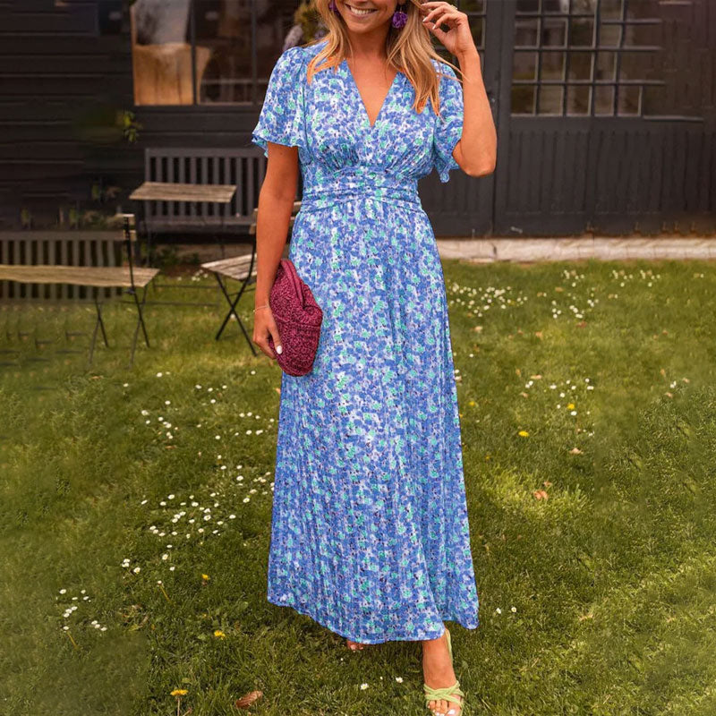 Danna | Vestido largo floral escote V