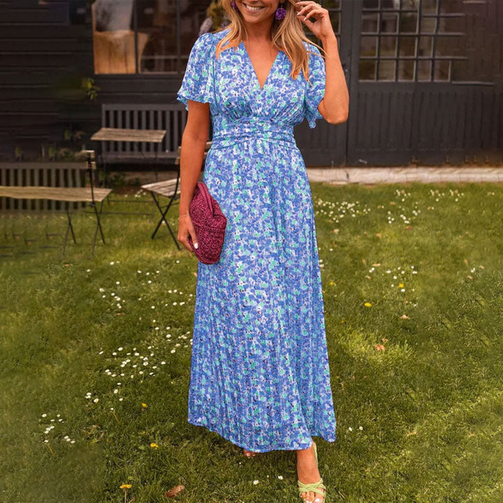 Danna | Vestido largo floral escote V