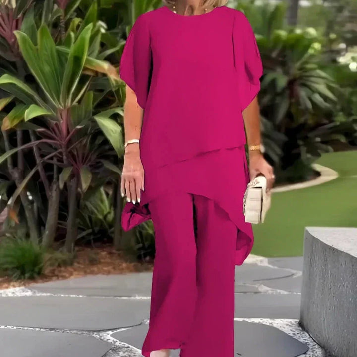 Nelida | Conjunto de pantalón palazzo con caída fluida
