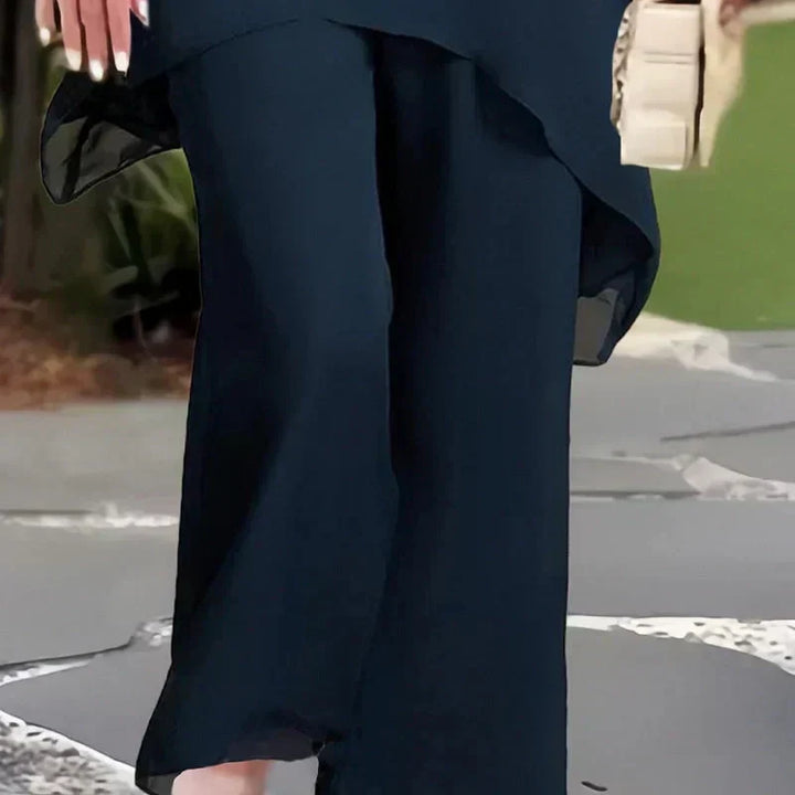 Nelida | Conjunto de pantalón palazzo con caída fluida