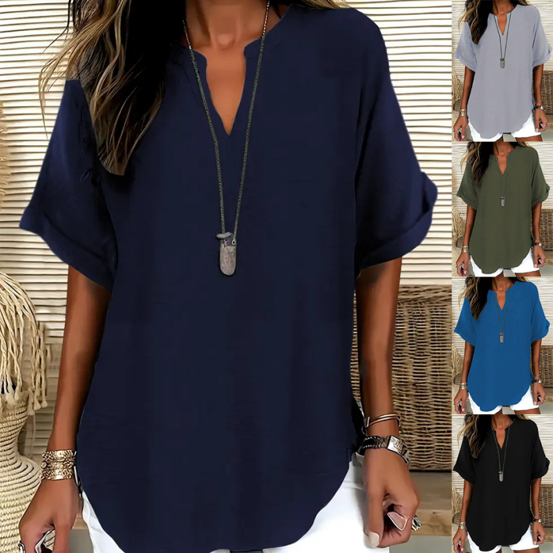 Maribel | Blusa manga media con escote en V