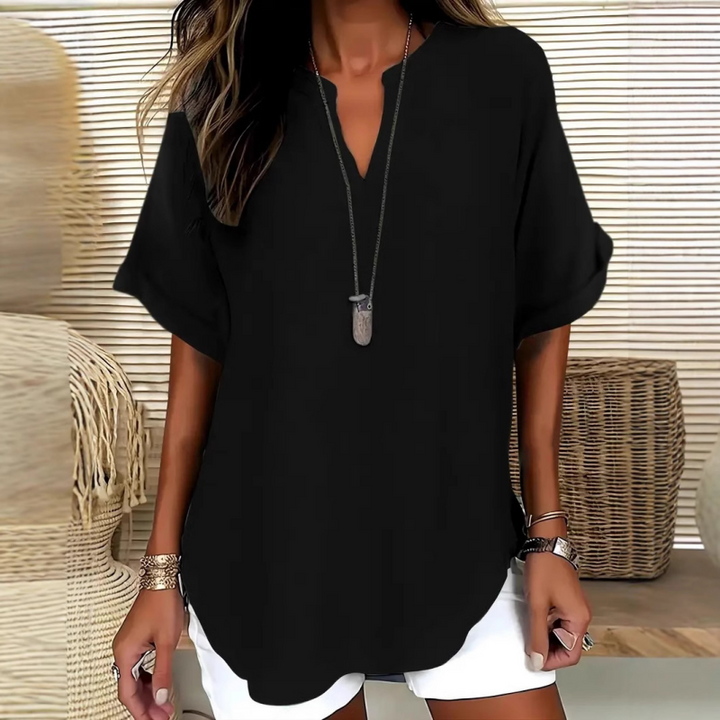 Maribel | Blusa manga media con escote en V