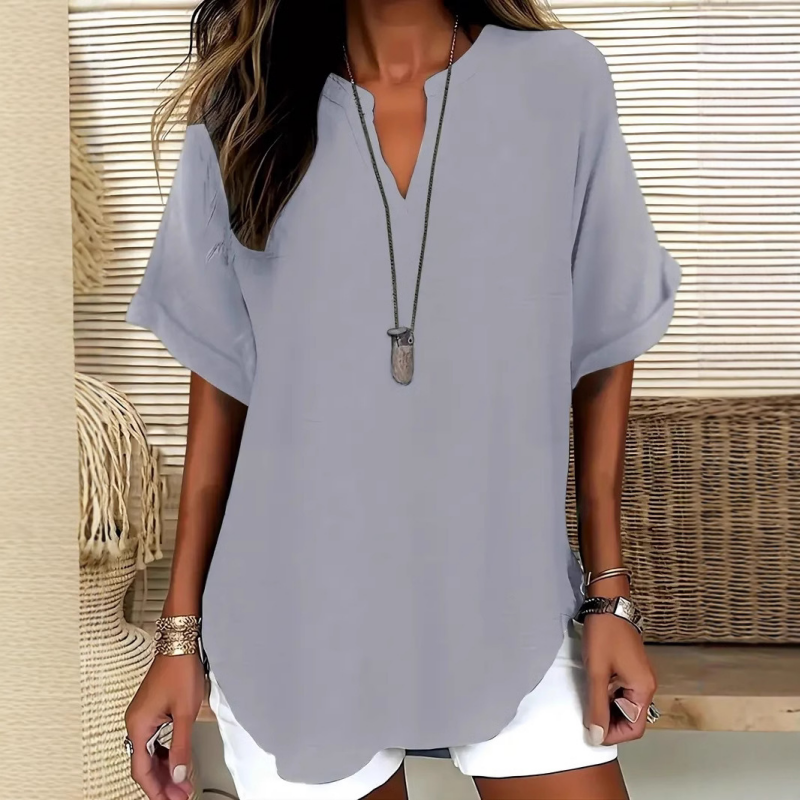 Maribel | Blusa manga media con escote en V