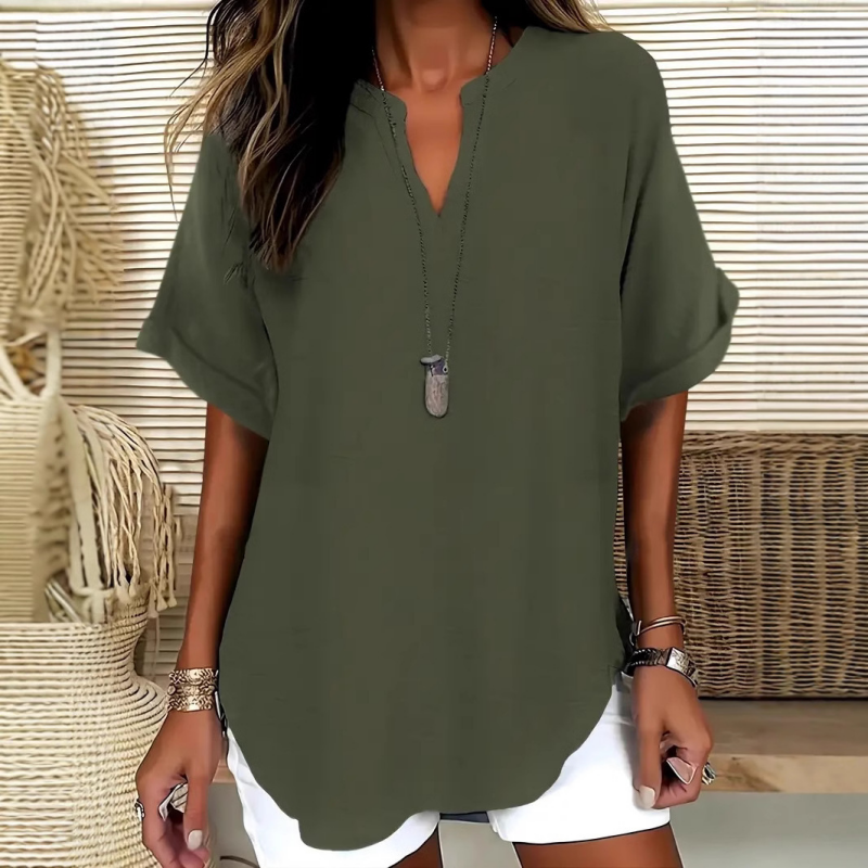 Maribel | Blusa manga media con escote en V