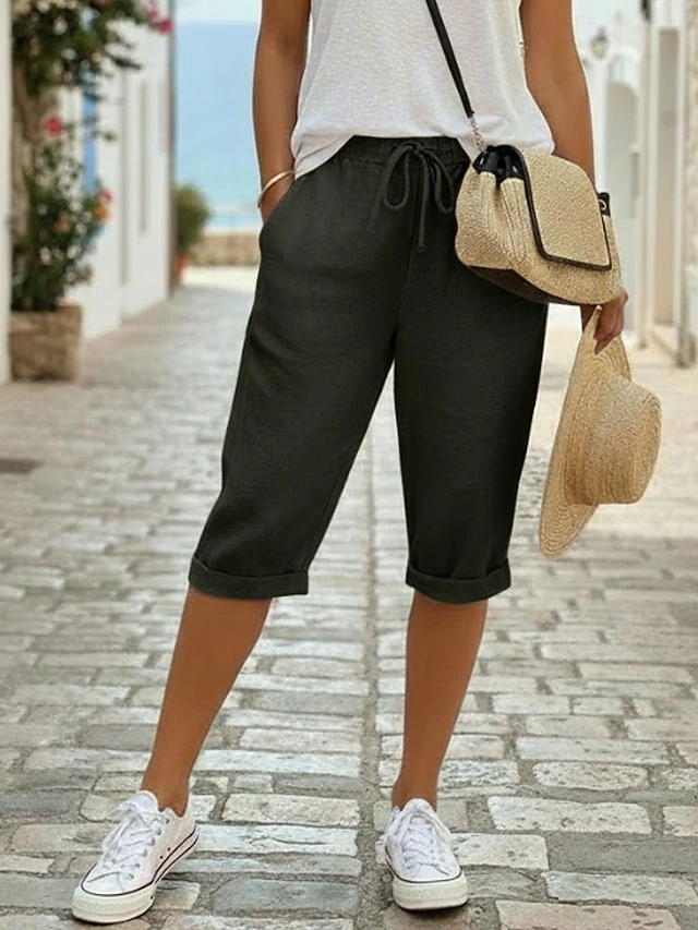 Amaya | Pantalón capri con cordón