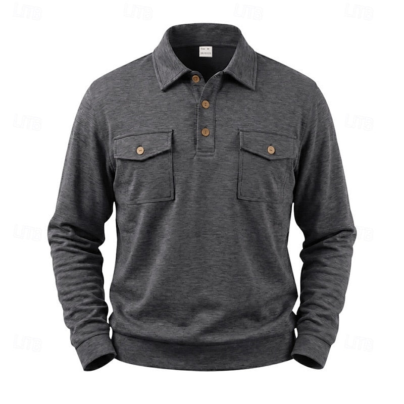 Lorenzo | Polera polo manga larga con bolsillos