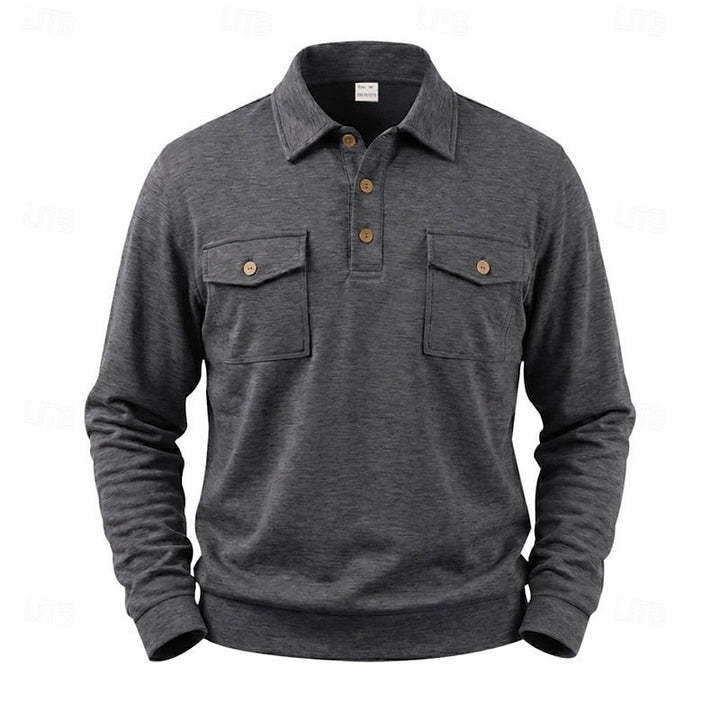 Lorenzo | Polera polo manga larga con bolsillos