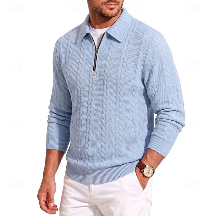 Danilo | Sweater texturado con cierre al cuello