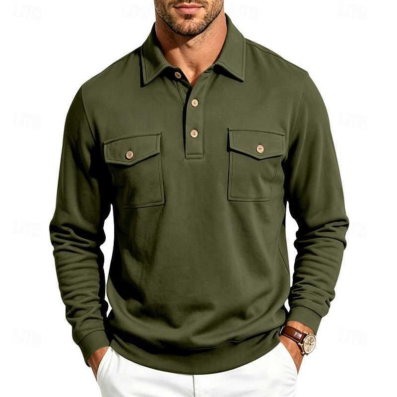 Lorenzo | Polera polo manga larga con bolsillos