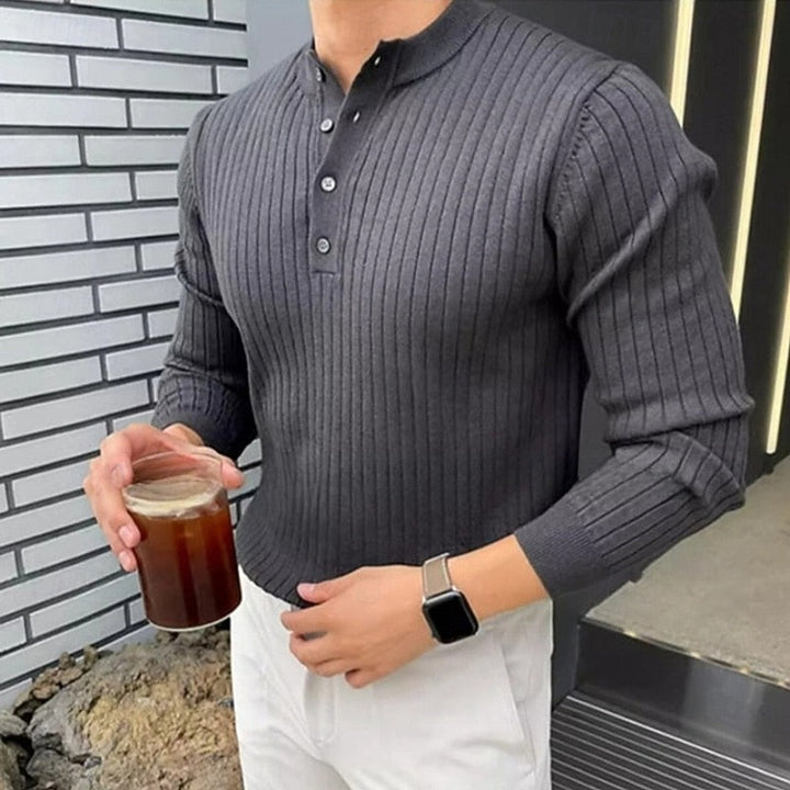 Cornelio | Sweater henley acanalado