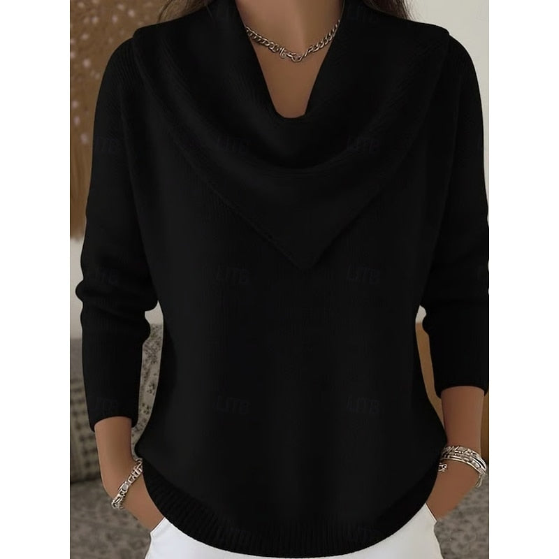 Lía | Sweater cuello drapeado