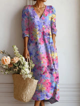 Nubia | Vestido largo manga larga multicolor