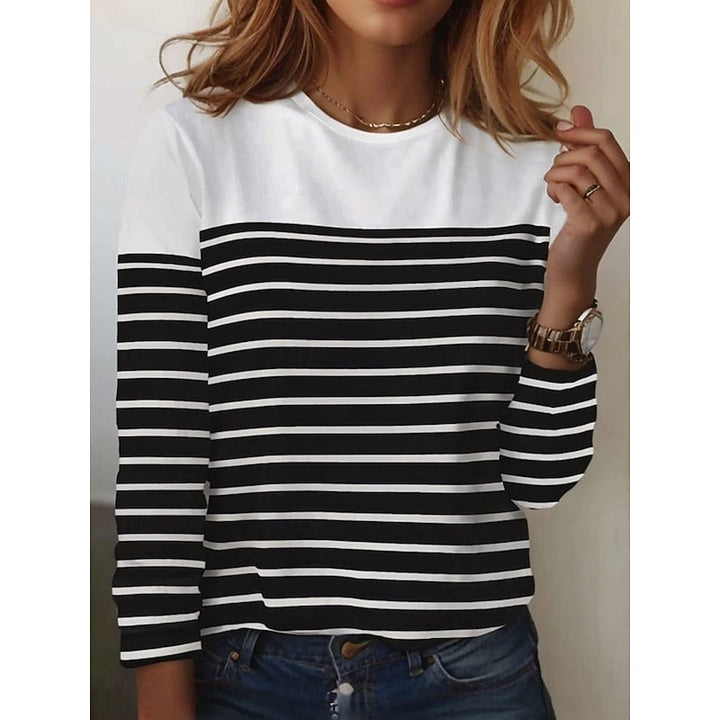 Yamilet | Polera a rayas de manga larga