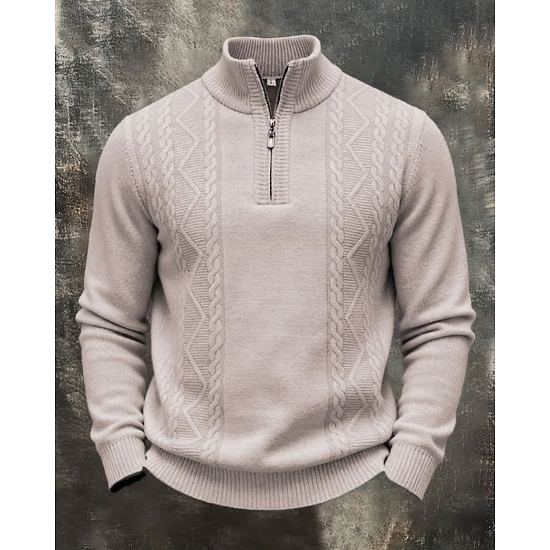 Gael | Sweater de punto trenzado con cierre alto