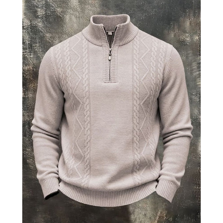 Gael | Sweater de punto trenzado con cierre alto