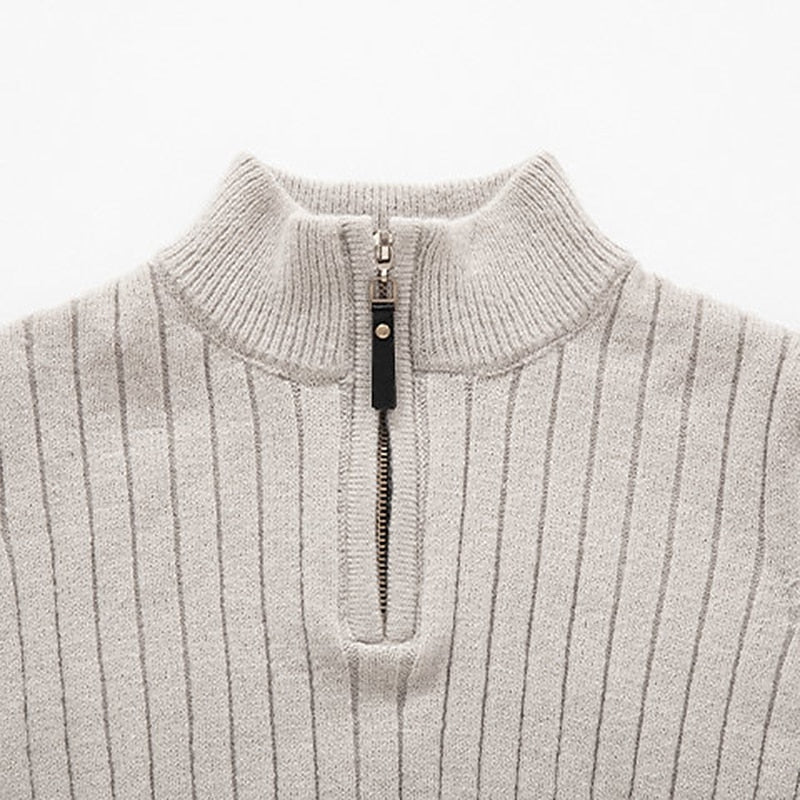 Eduardo | Sweater medio cierre acanalado