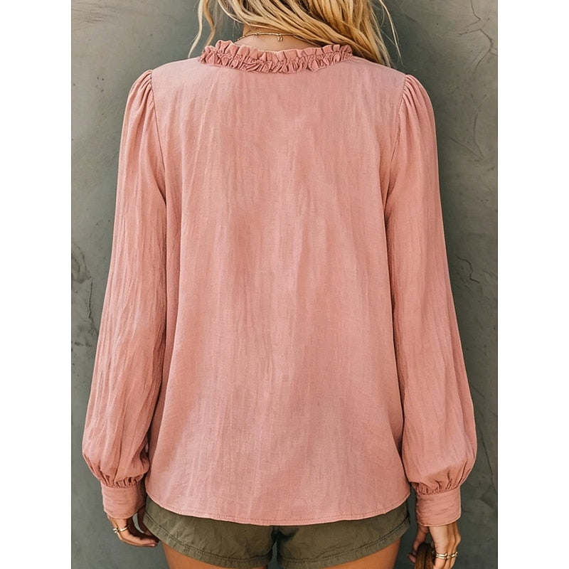 Nicol | Blusa cuello V con vuelos