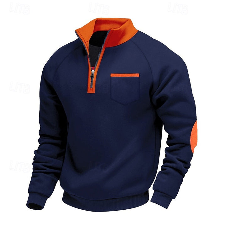 Romualdo | Pullover medio cierre en bloques de color